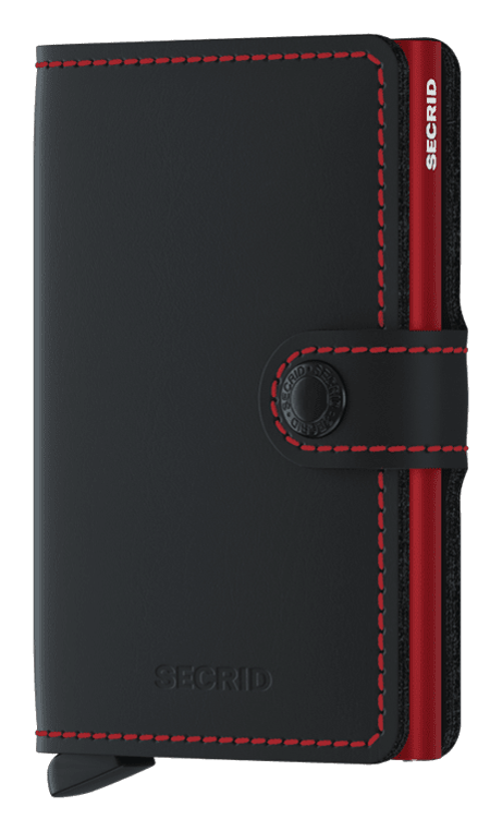 Secrid Black Matte Miniwallet Red Front