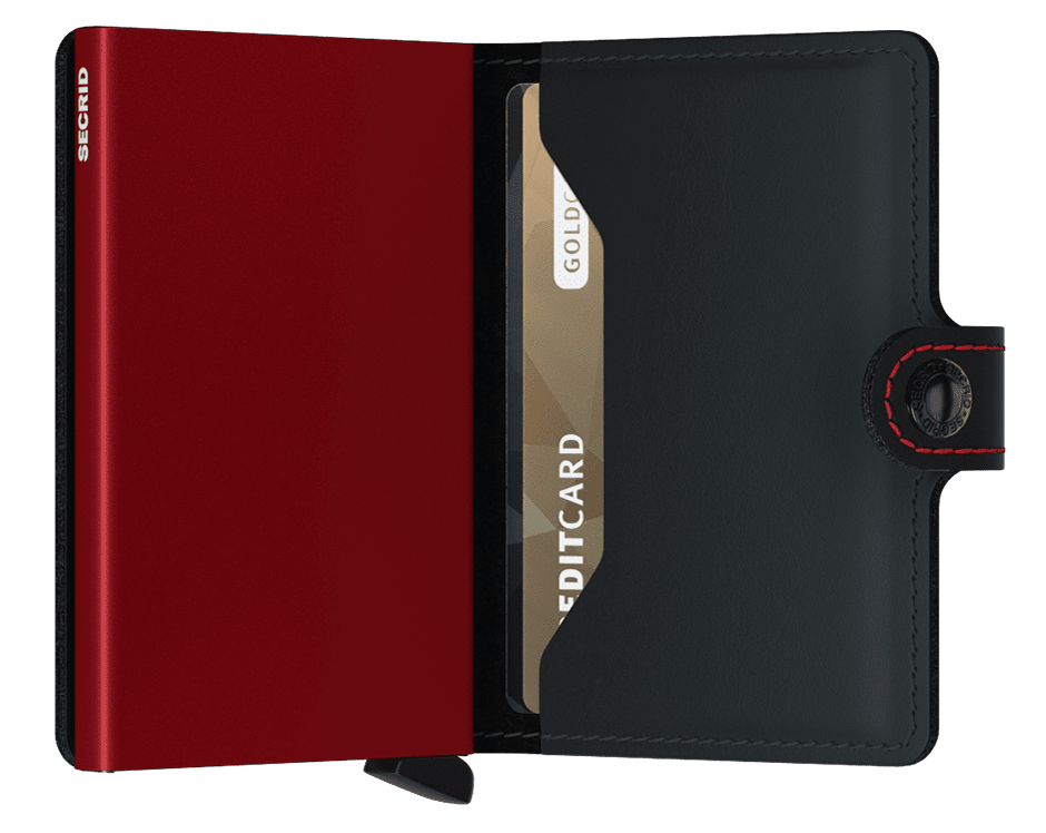 Secrid Black Matte Miniwallet Red Front