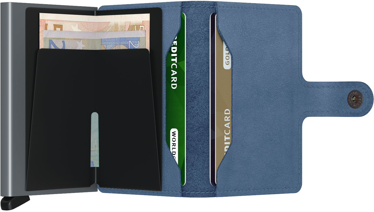 Secrid Original Miniwallet Ice Blue With Silver Frontium - Cards