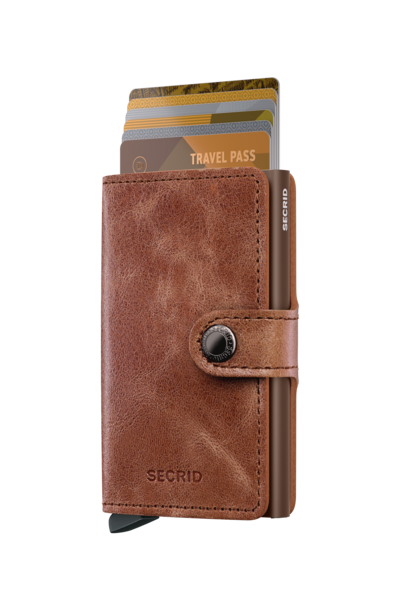 Secrid Cognac Vintage Miniwallet With Brown Front