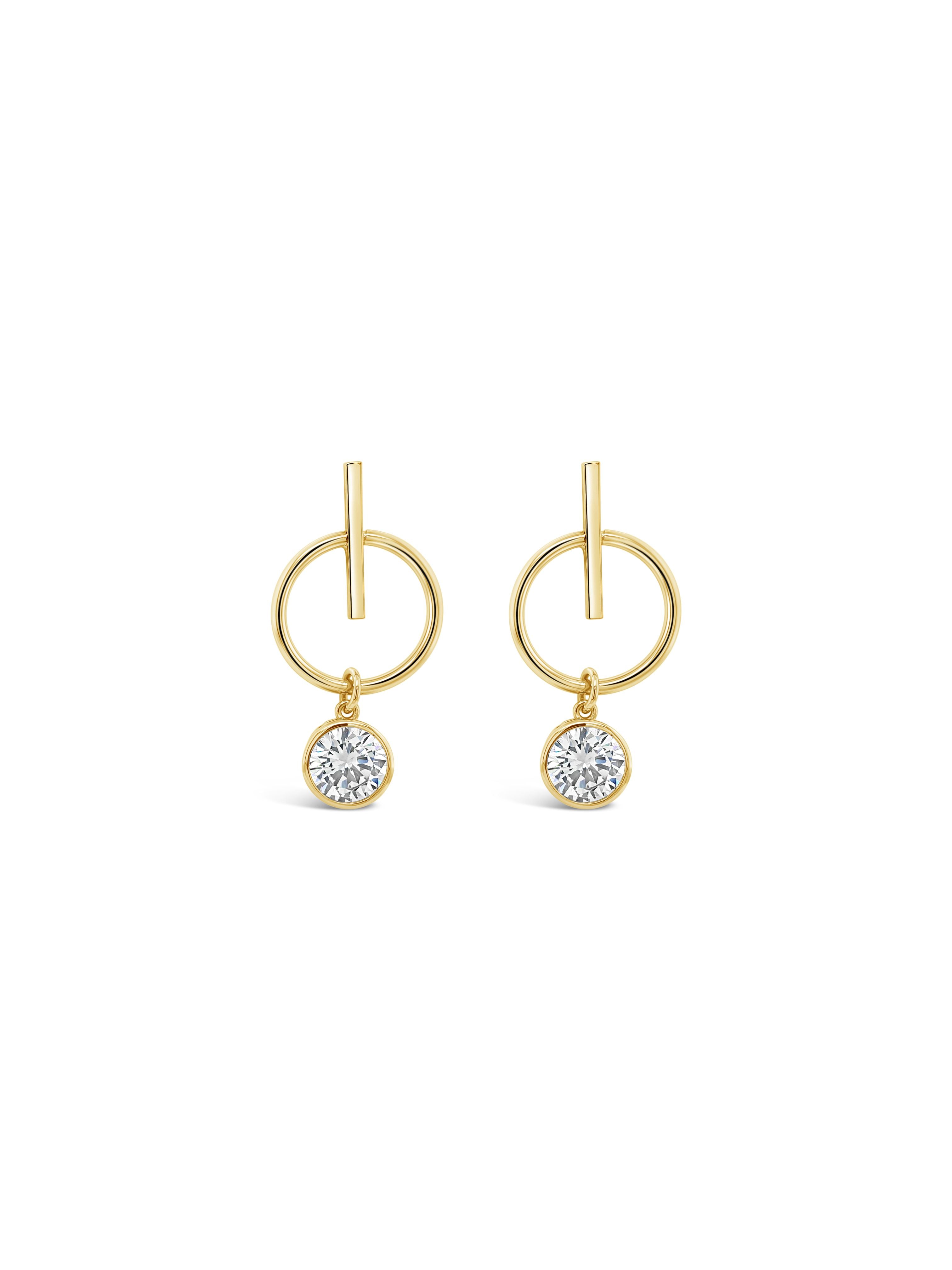 Absolute Gold Double Circle Drop Earrings