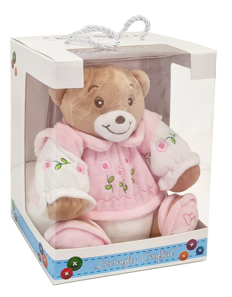 Soft Round Plush Pink Bear In Gift Box