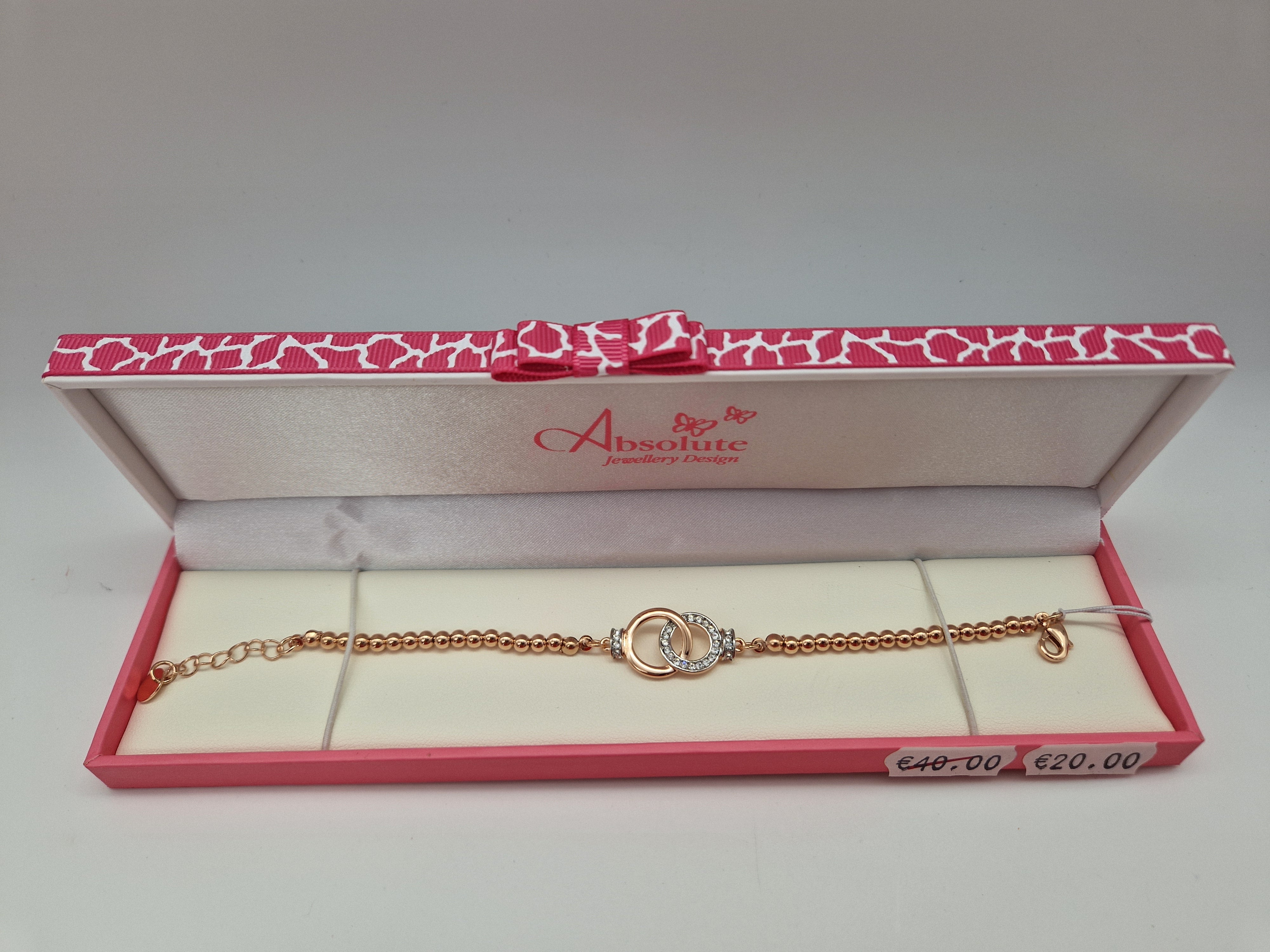 Absolute Rose Gold Beaded Double Circle Bracelet