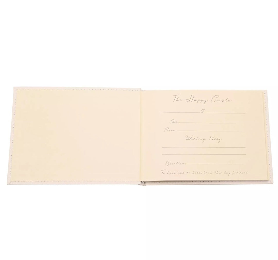 Amore Suede Guest Book with Silver Rings 40 pages