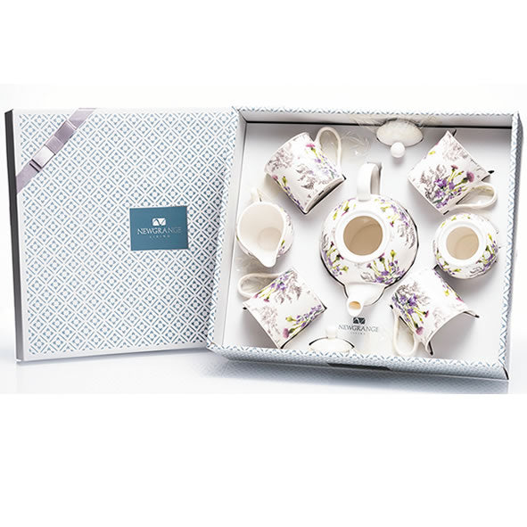 White Thiste Bone China Tea Set 7 Piece