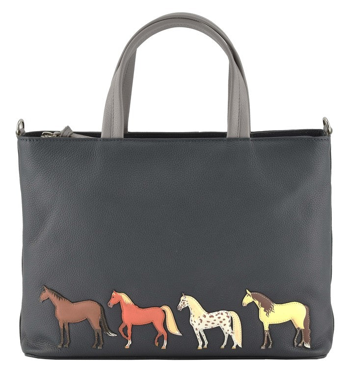 Best Friends Grey Leather Horses Grab Bag