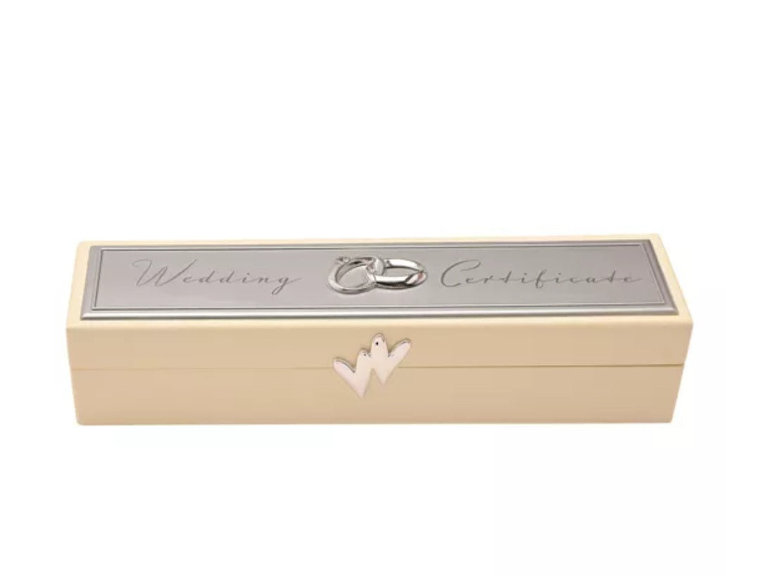 Amore Wedding Certificate Holder with Icons & Crystals