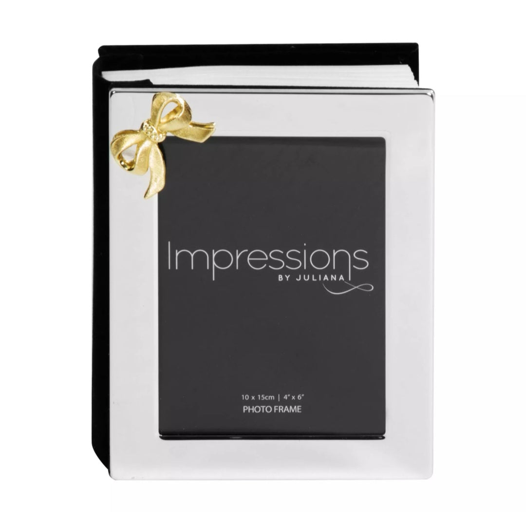 Photo Frame 4"x6" with album for 100 pictures - Bow Icon