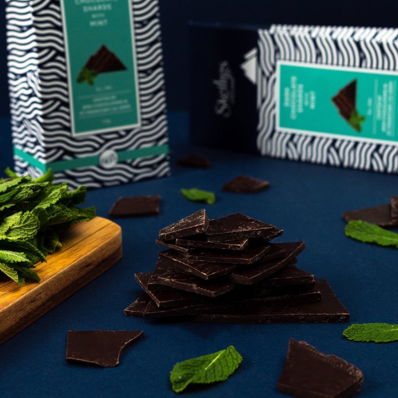 Dark Chocolate Shards With Mint 150g