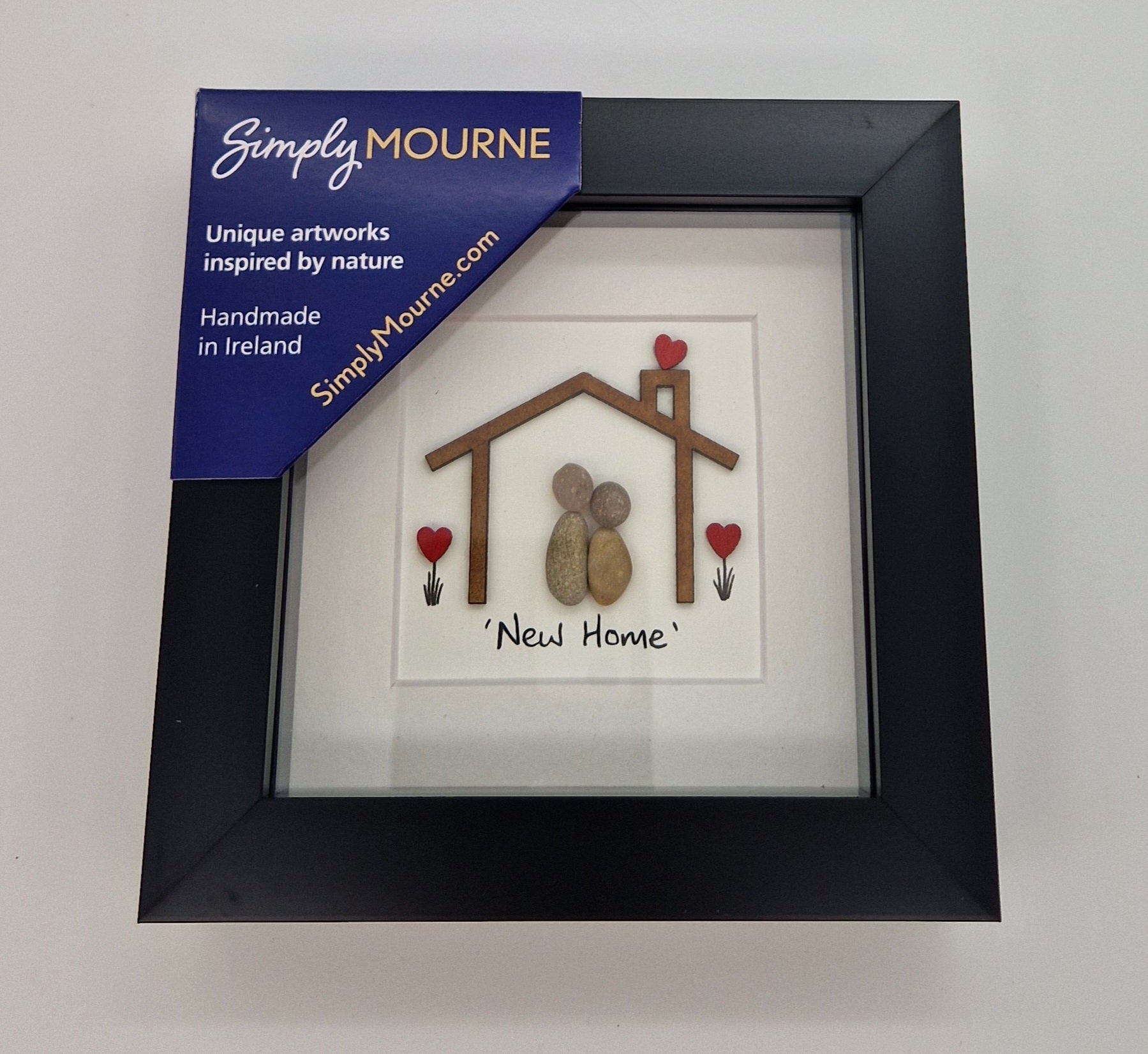 New Home Pebble Art 4x4" Black Frame