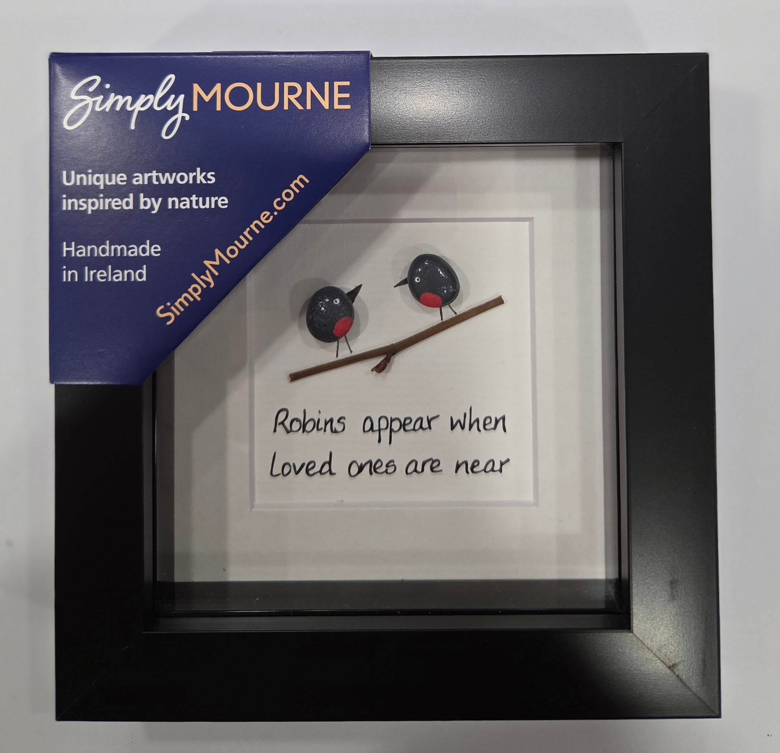 Robins Appear When Loved Ones Are Near Art 4x4 Black Frame