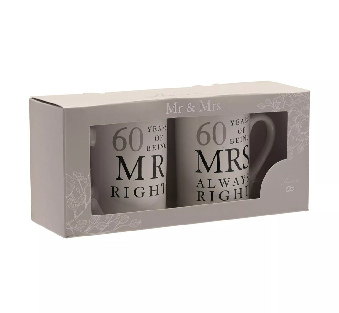 Amore Gift Set - 60 Years Of Mr Right/Mrs Always Right