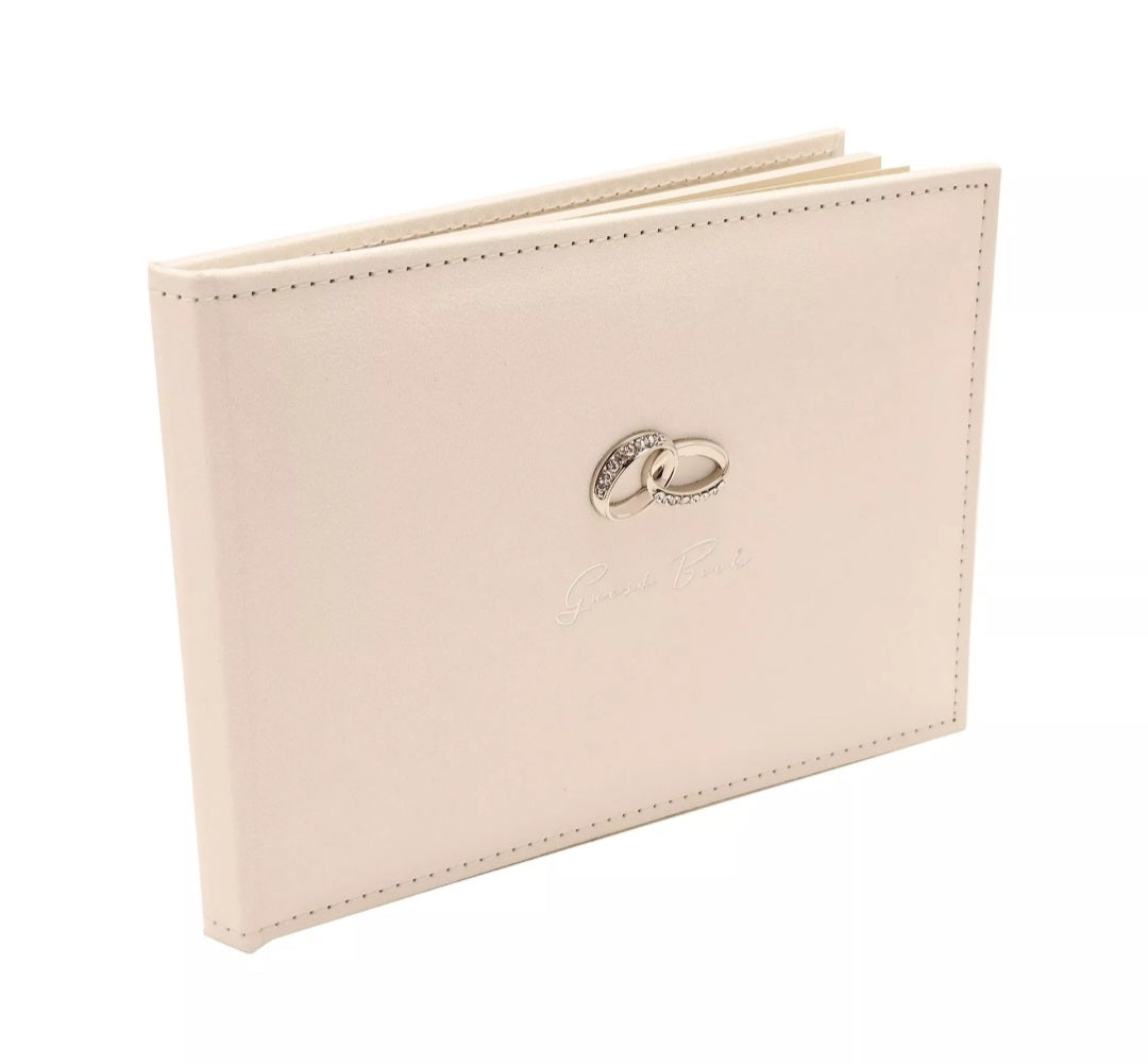 Amore Suede Guest Book with Silver Rings 40 pages