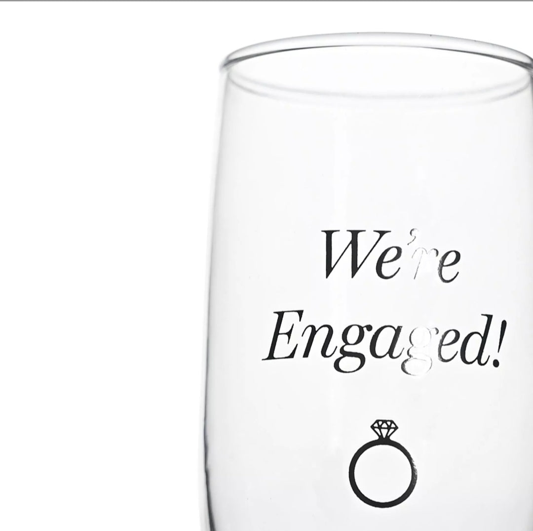 Amore Champagne Flutes Set of 2 - Engaged