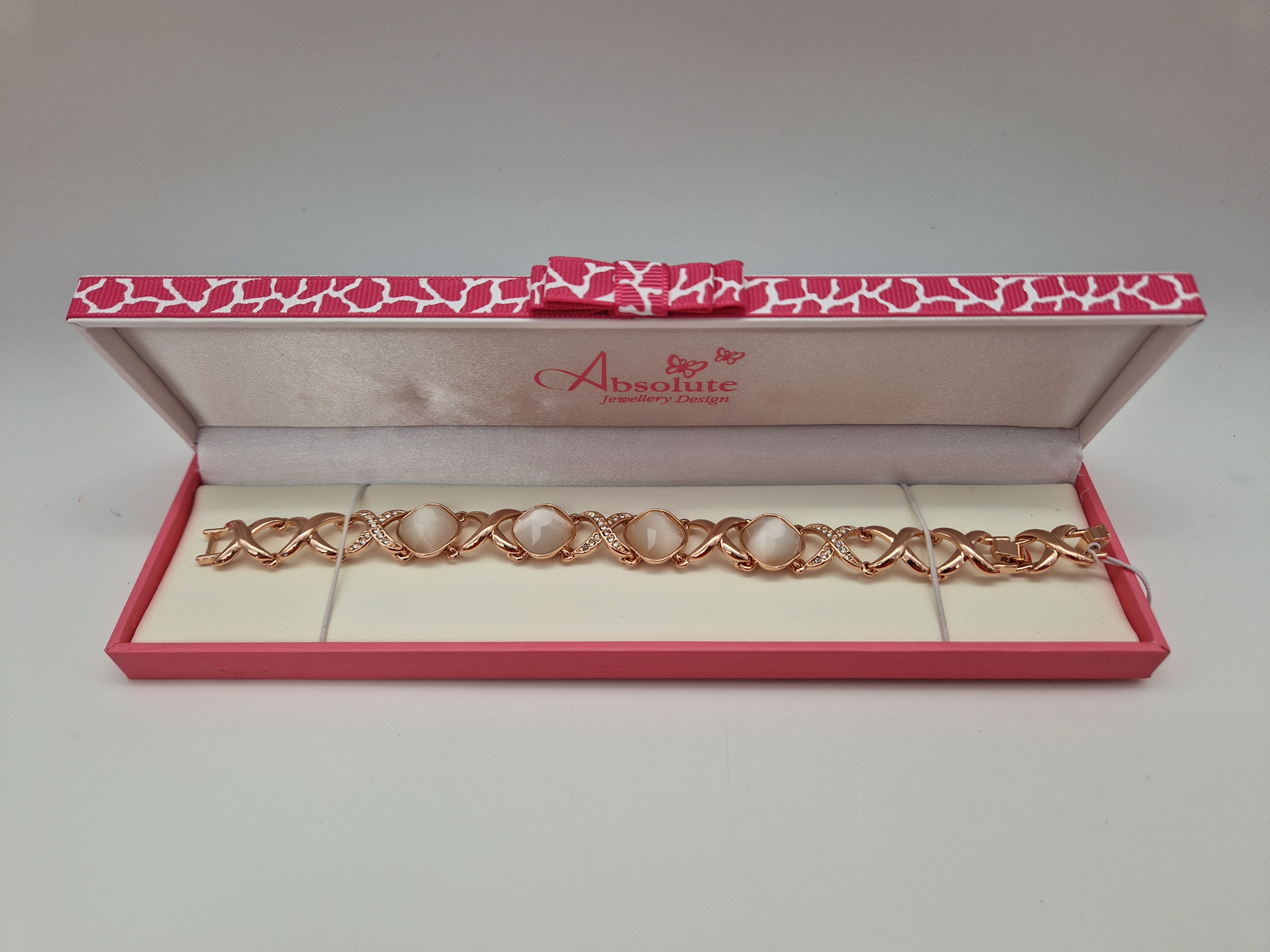 Absolute Rose Gold Pale Pink Stones Bracelet