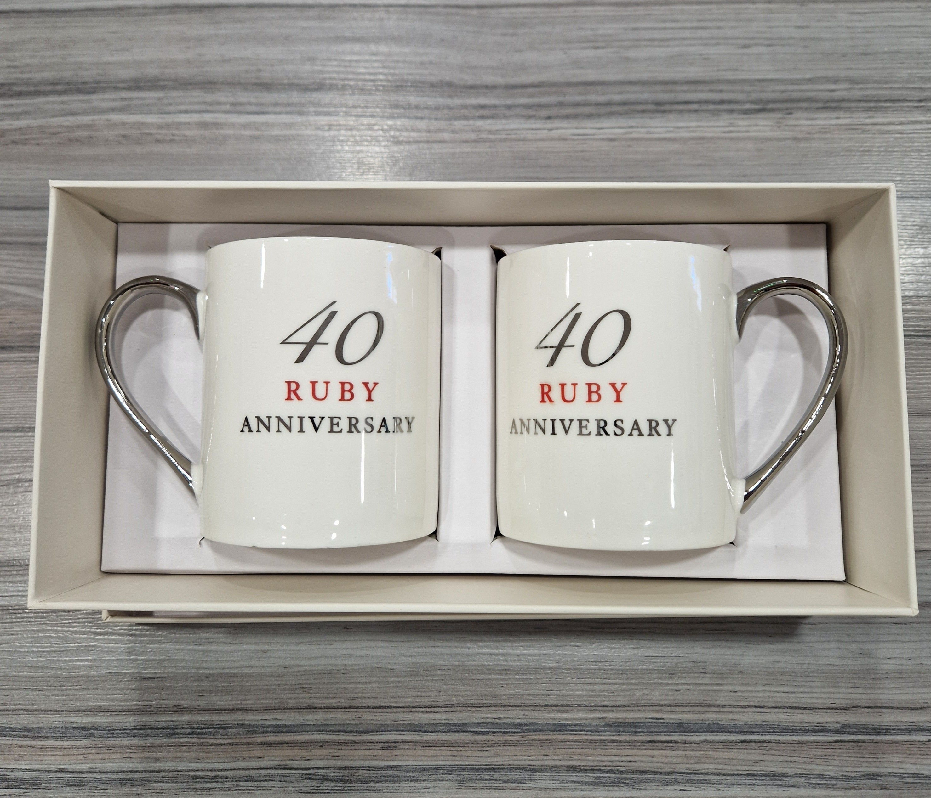 40th Ruby Wedding Anniversary Set of mugs