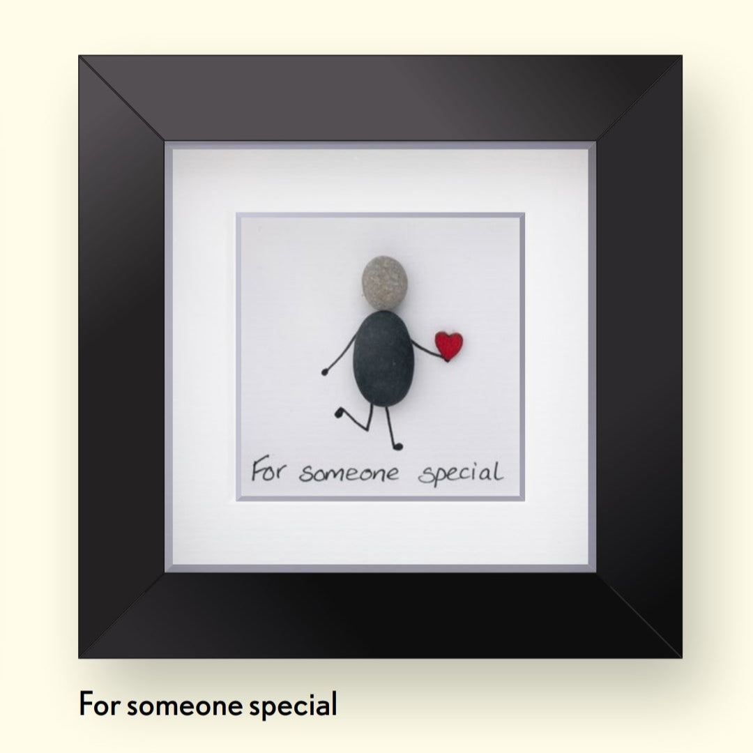 Someone special Pebble Art 4x4" Black Frame