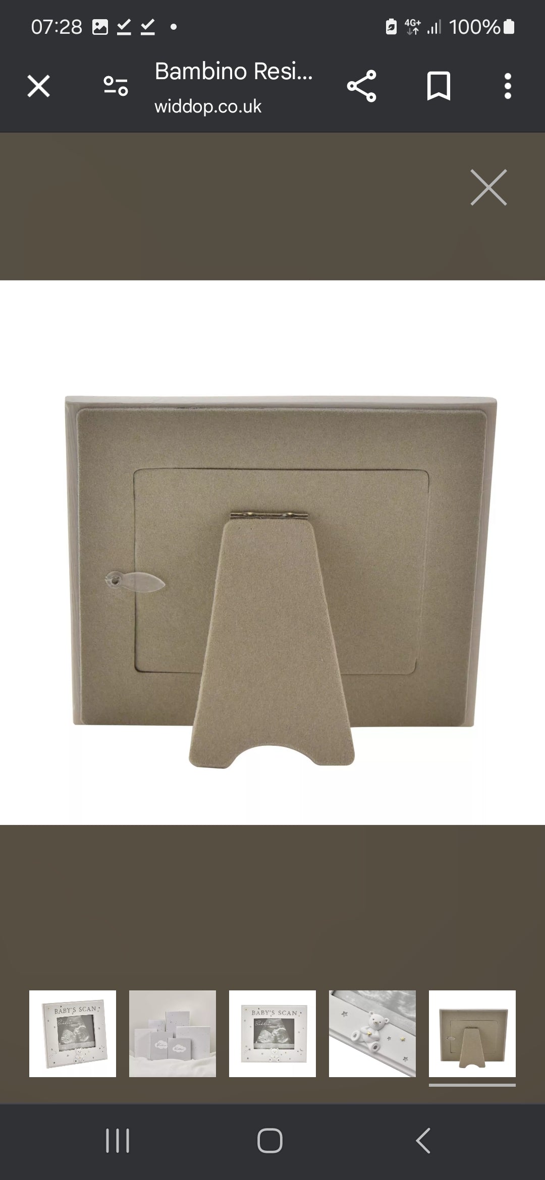 Bambino Resin Babys Scan Photo Frame 4" x 3