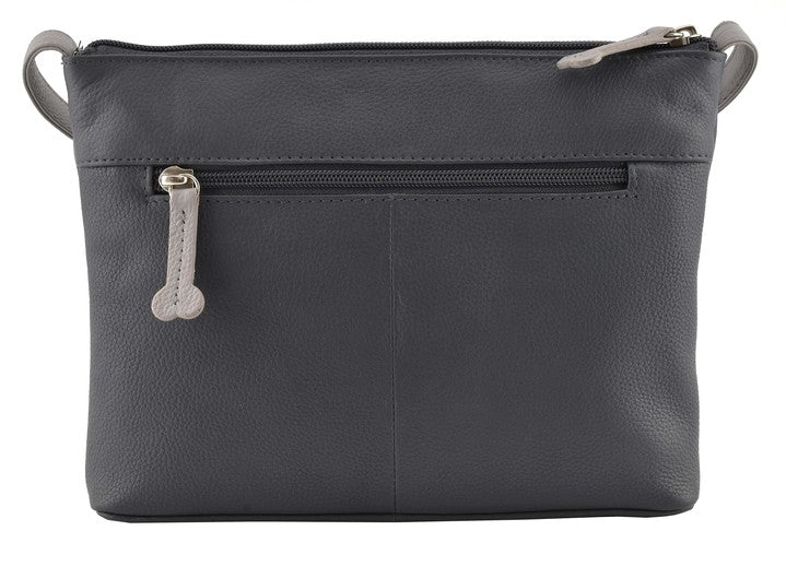 Best Friends Grey Leather Sittings Dogs Cross Body