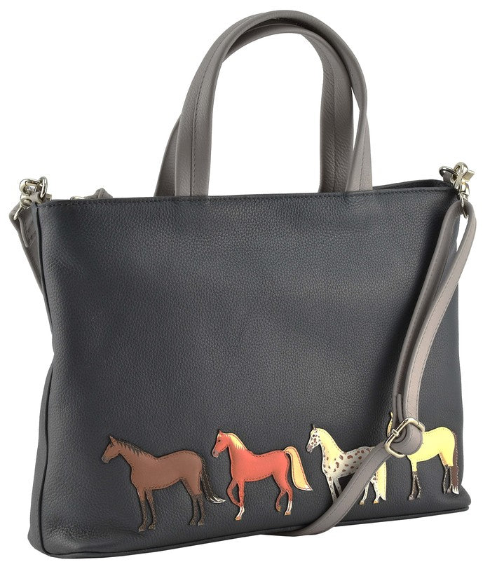 Best Friends Grey Leather Horses Grab Bag