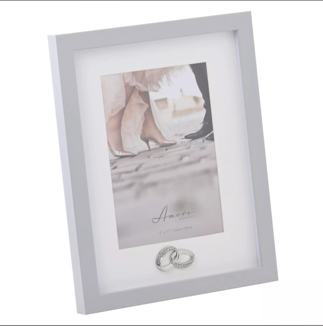 Amore Photo Frame with Rings Icon - 5" x 7"