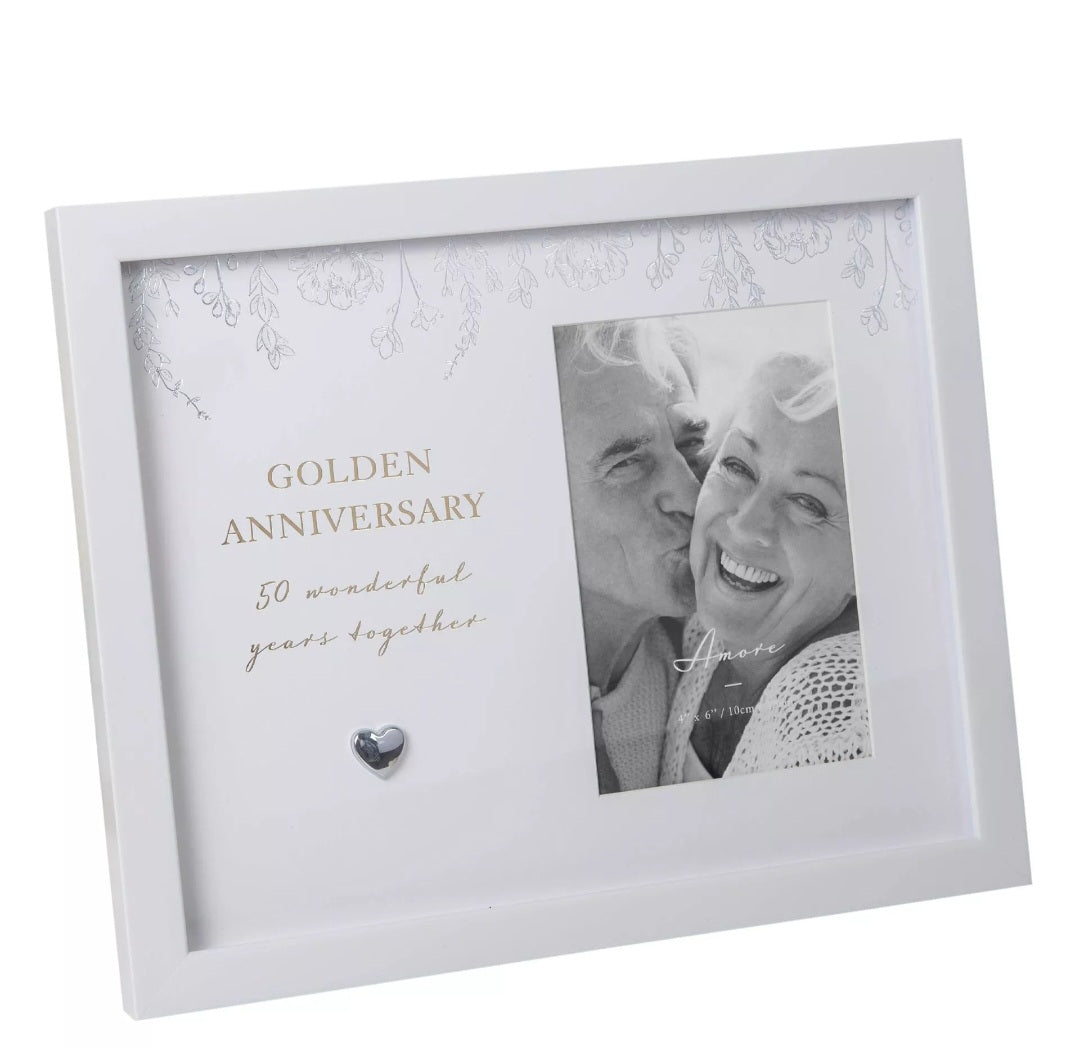 Amore Golden Anniversary Frame 4" x 6"