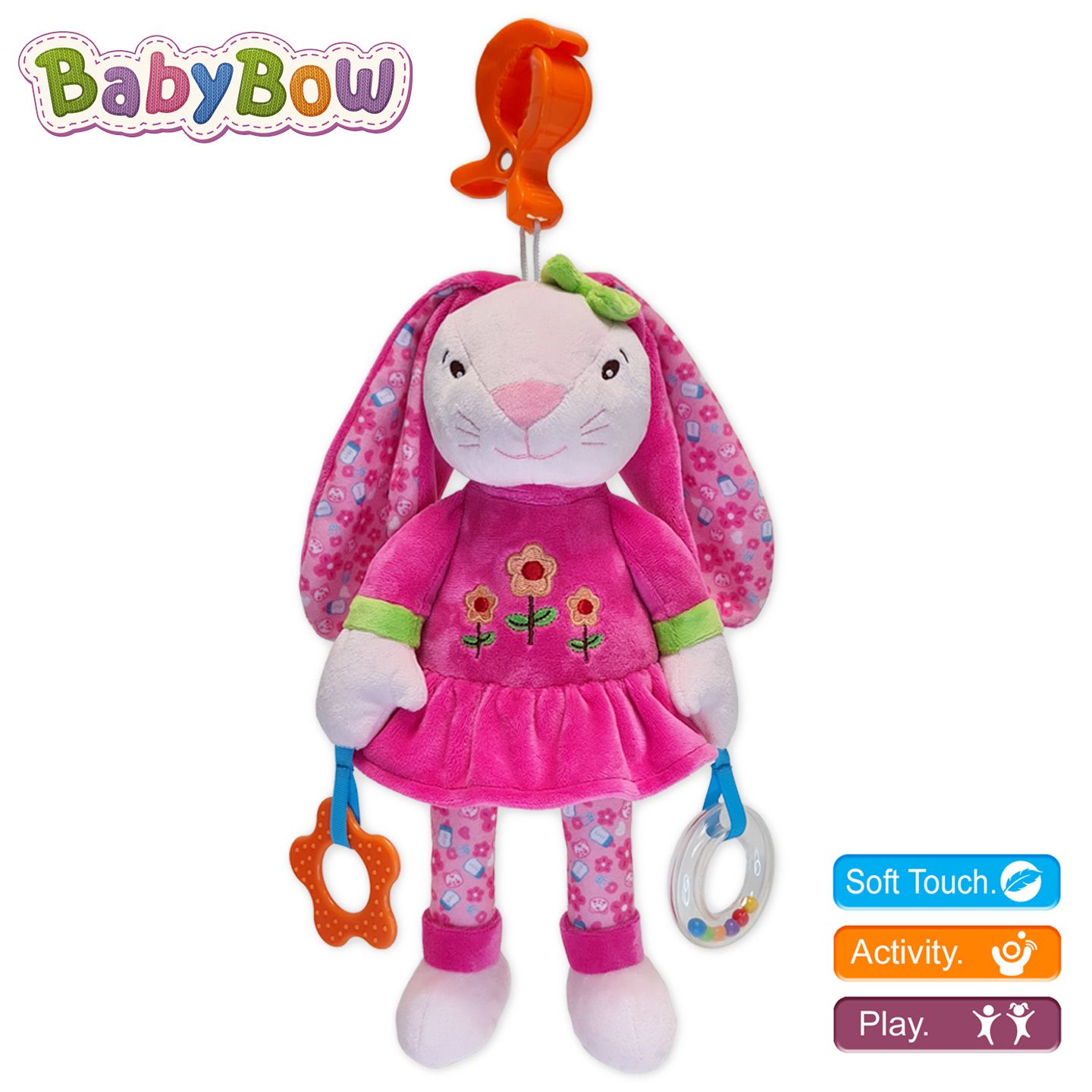 Soft Bunny Clamp Teether Toy