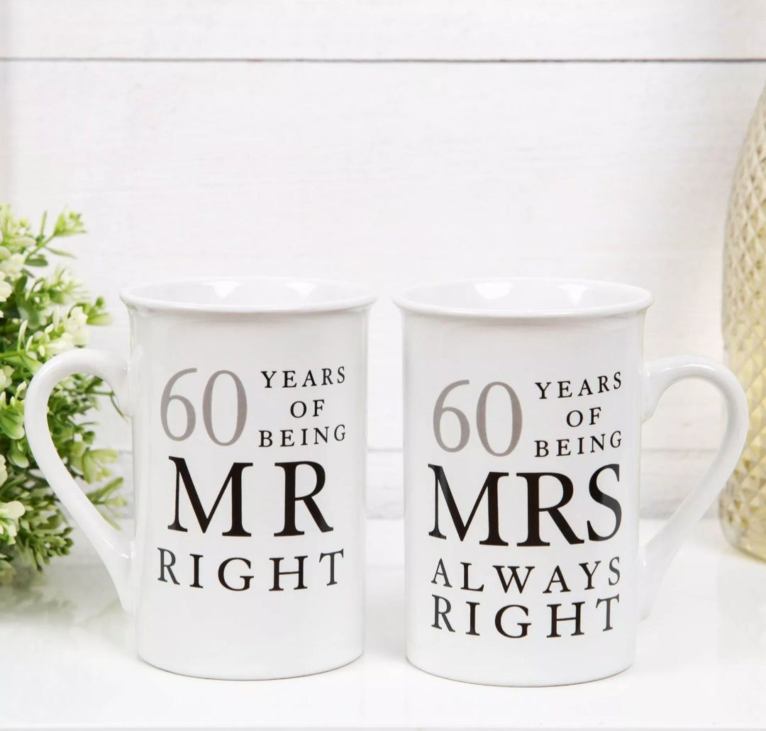 Amore Gift Set - 60 Years Of Mr Right/Mrs Always Right