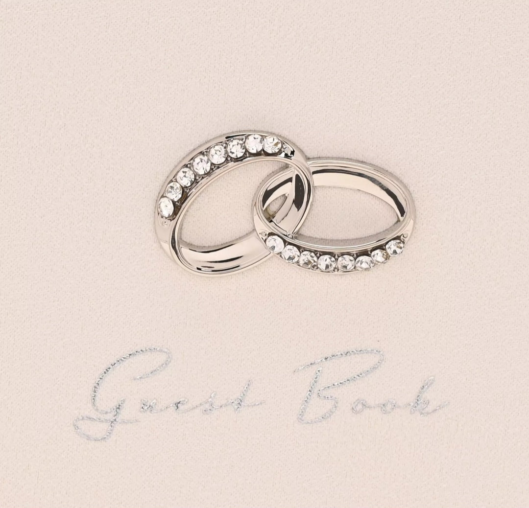 Amore Suede Guest Book with Silver Rings 40 pages