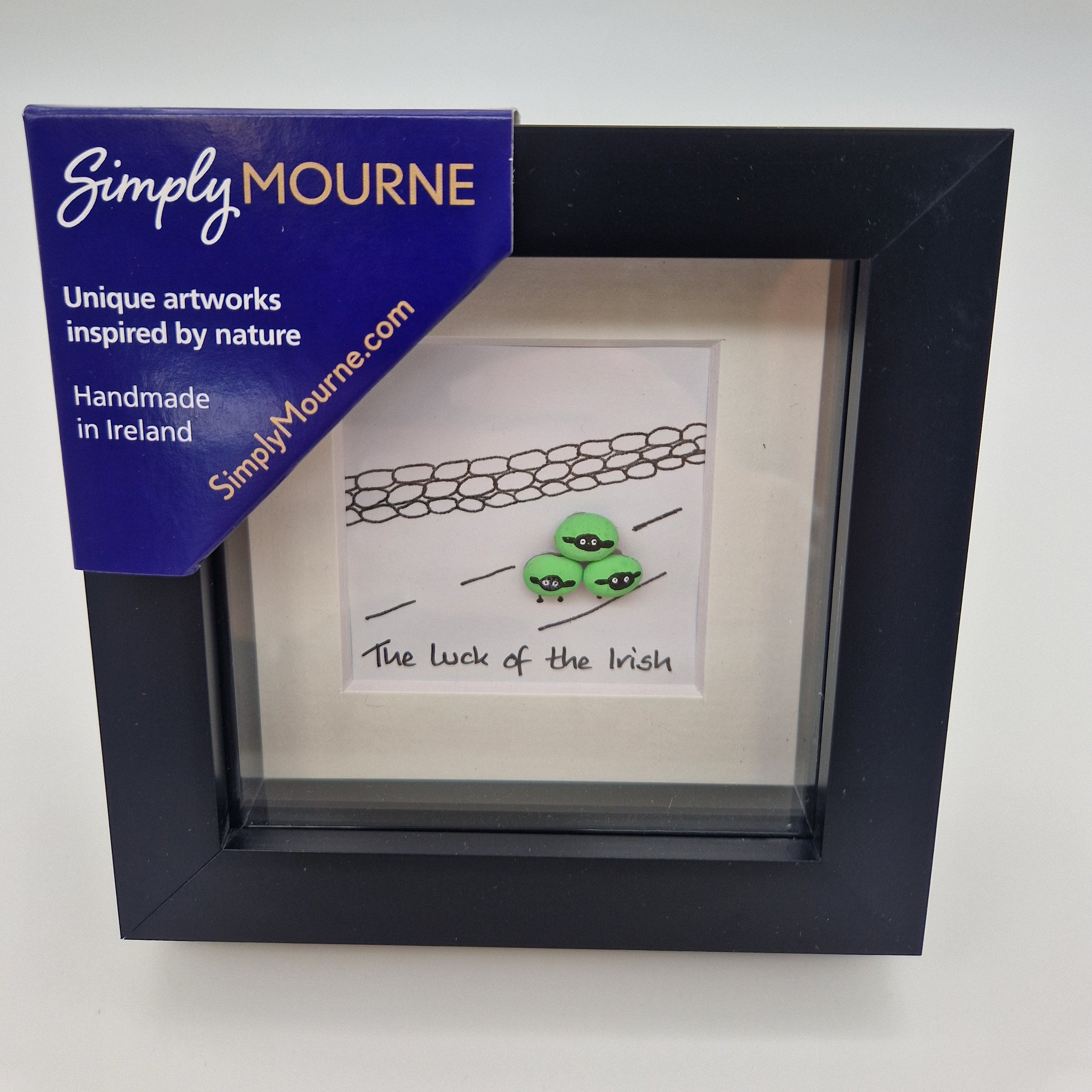 The Luck Of The Irish Pebble Art Black Frame