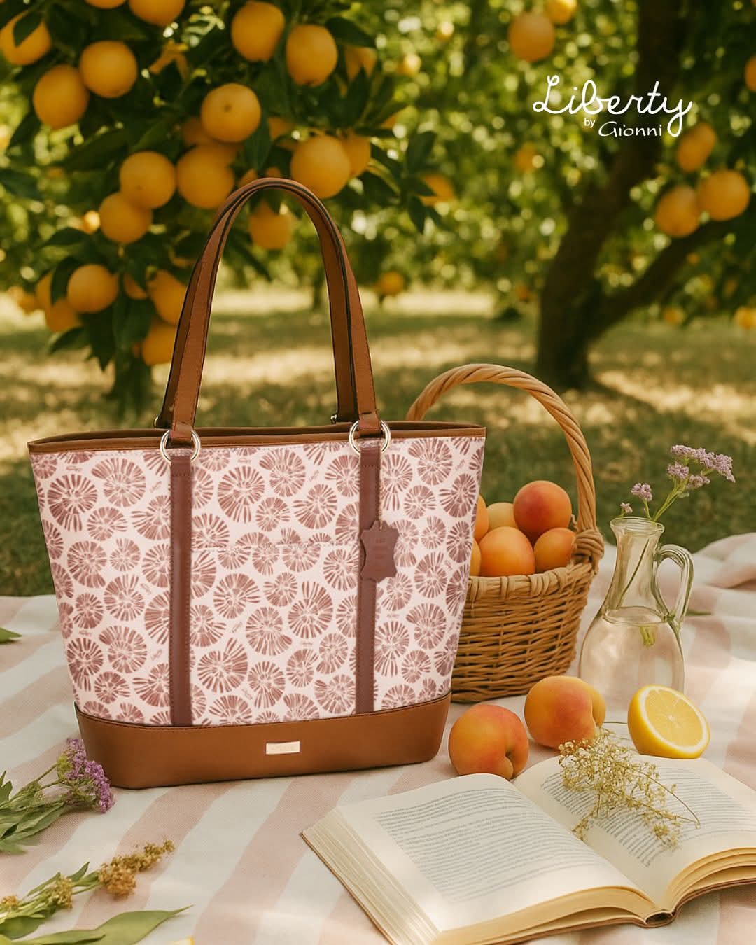 Liberty Rhodes Natural Printed Tote Bag