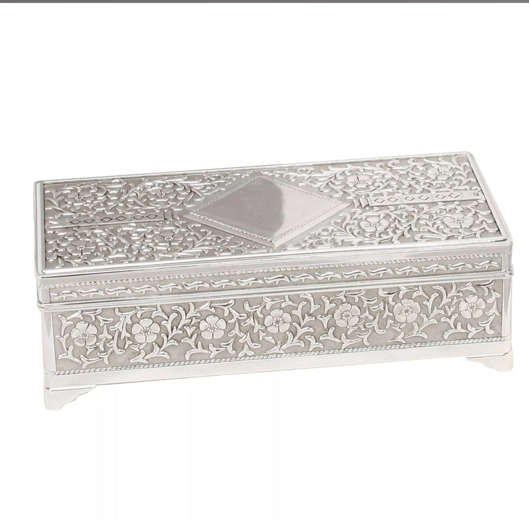 Sophia Oblong Trinket Box Antique Finish with Feet
