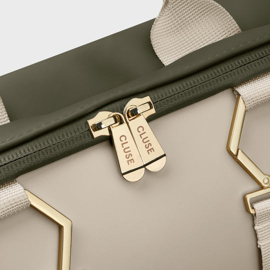 Le Réversible Backpack, Dark Green Moss, Gold Colour