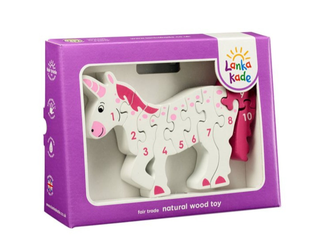 Wooden unicorn number 1-10 jigsaw puzzle