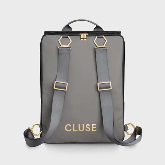 Le Réversible Backpack, Black Grey, Gold Colour