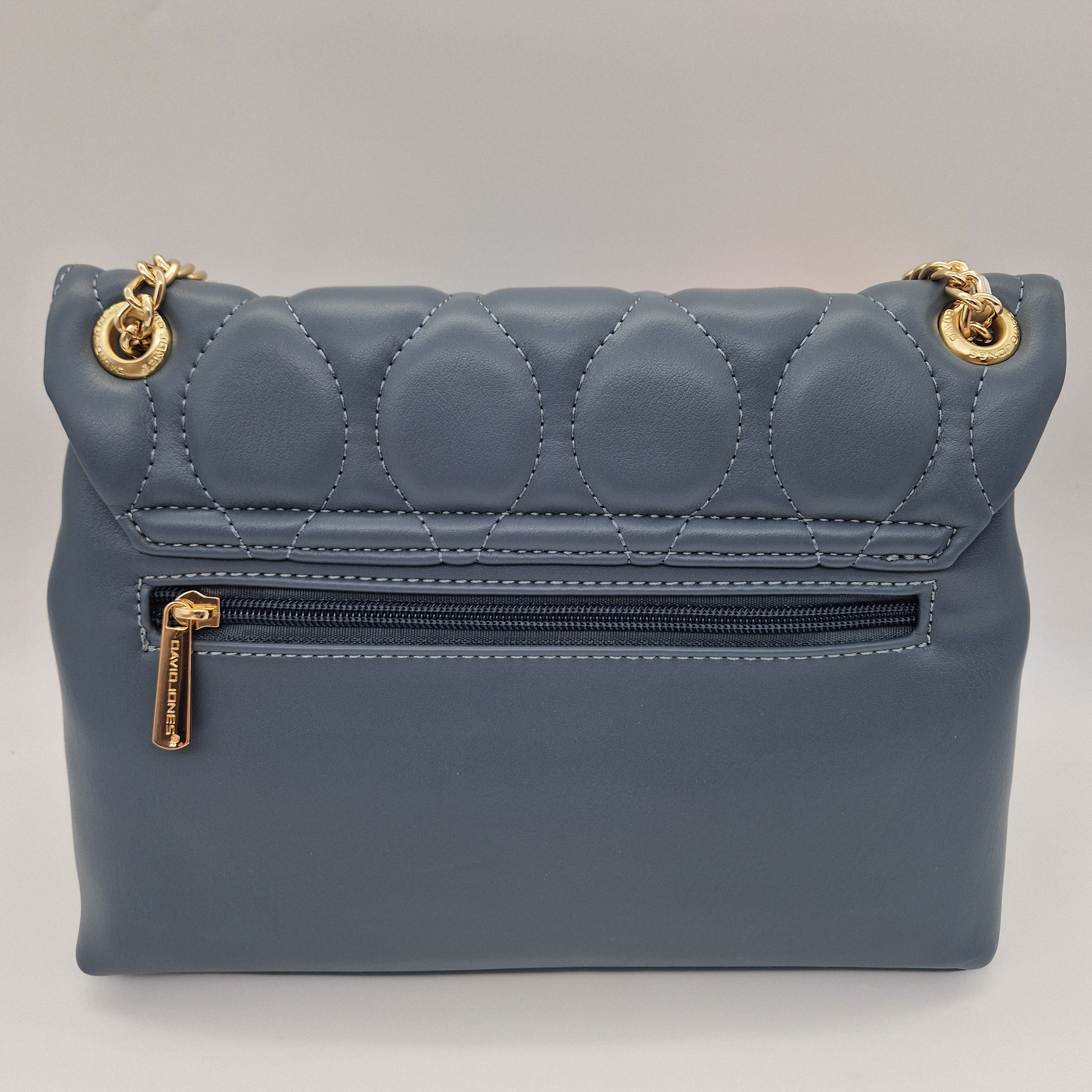 David Jones Large Blue Grey Quilted Crossbody