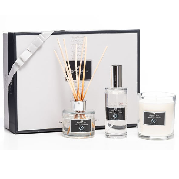 Fresh Linen Luxury Room Spray, Diffuser & Candle Set