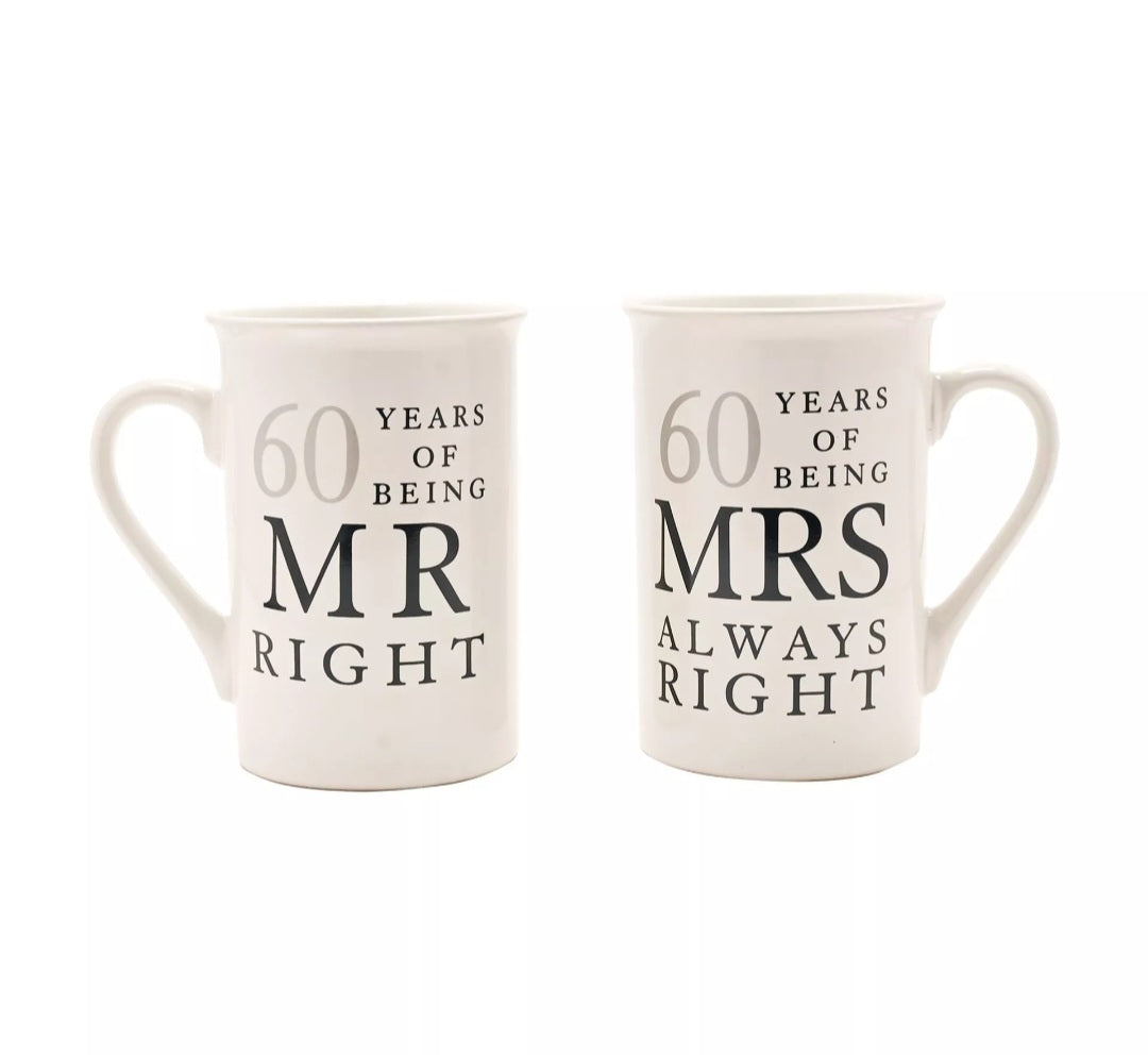 Amore Gift Set - 60 Years Of Mr Right/Mrs Always Right