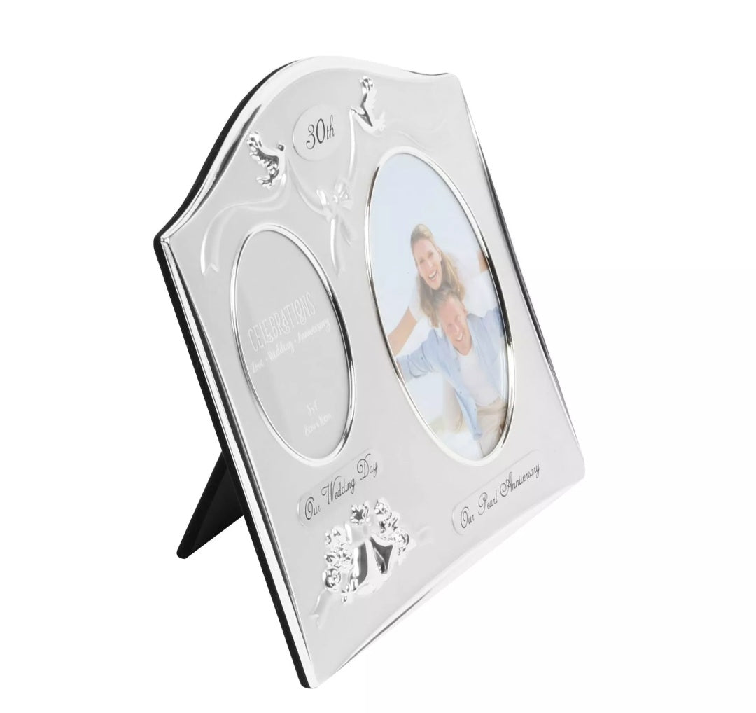 Photo Frame 2Tone S/Plated Double Anniversary - 30th
