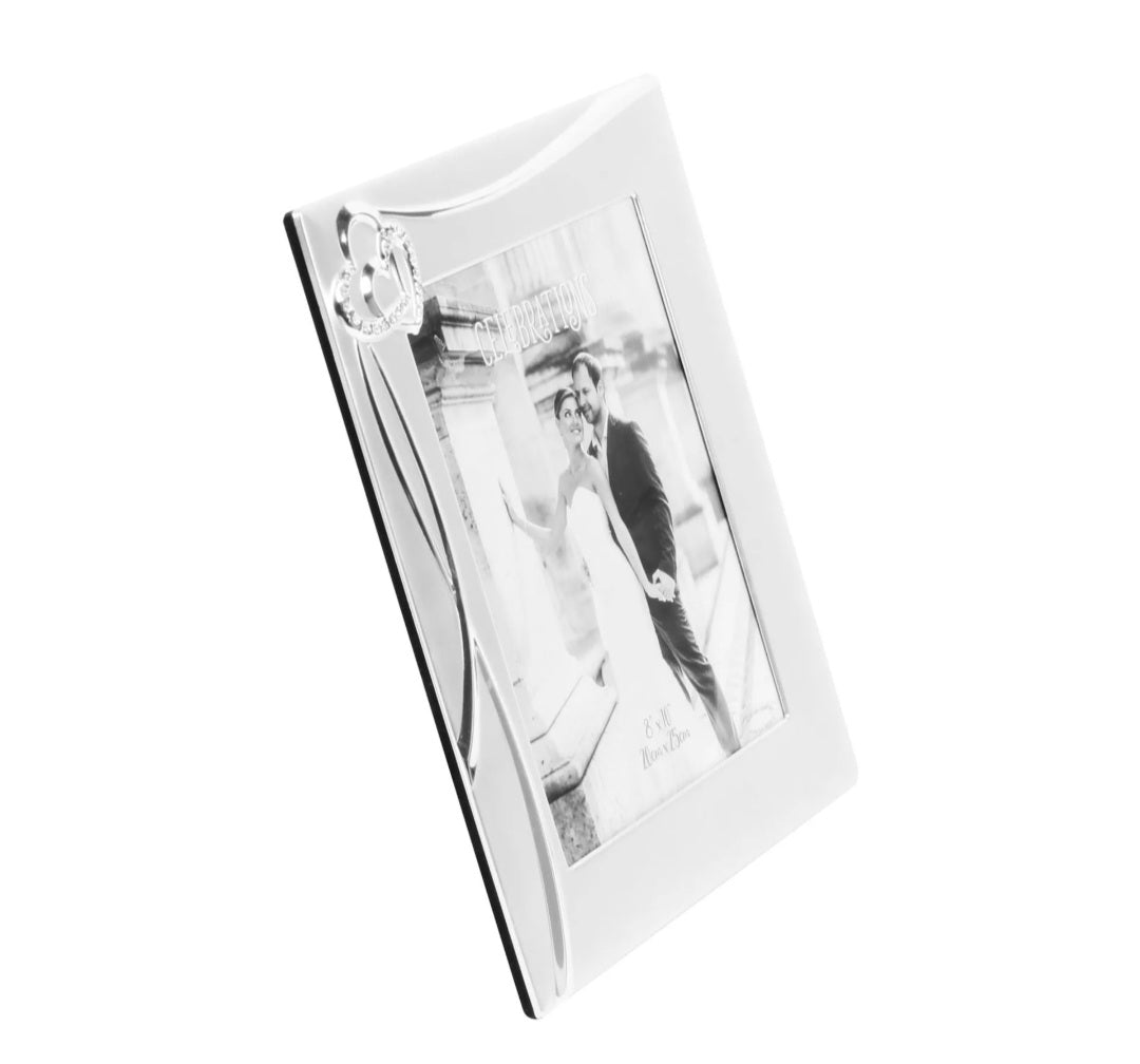 Always & Forever Photo Frame Wedding 3D Waves & 2 Hearts 8" x 10"