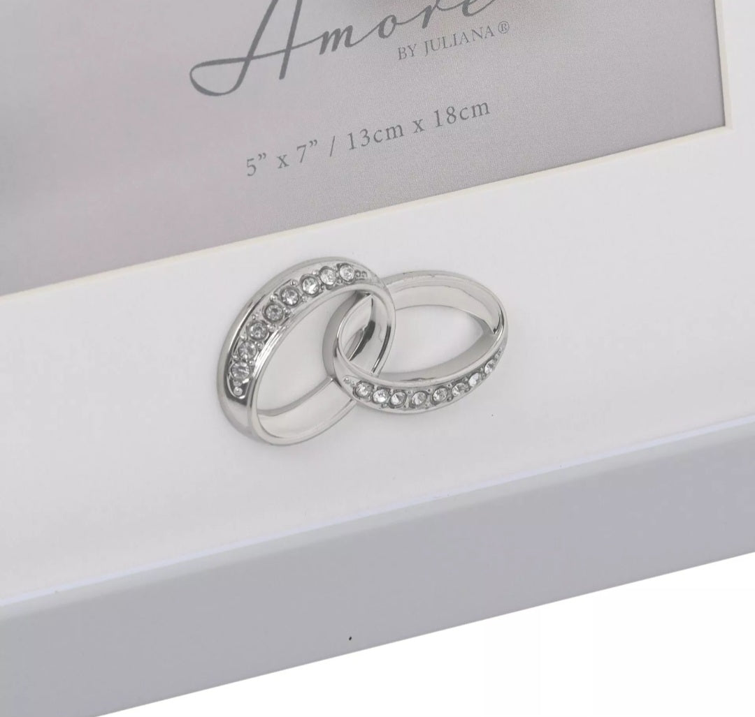 Amore Photo Frame with Rings Icon - 5" x 7"