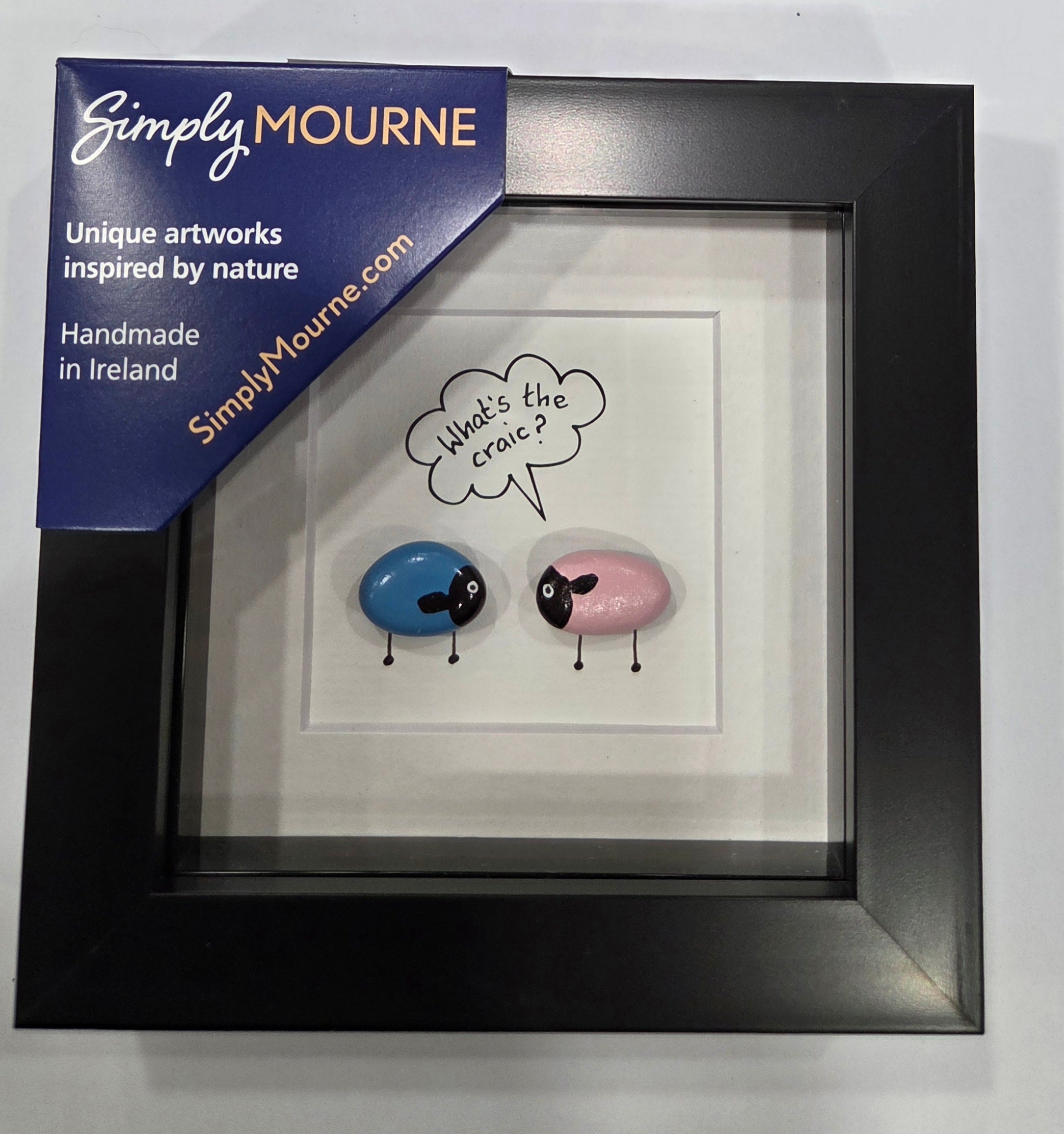 What's the Craic Pebble Art 4x 4 Black Frame