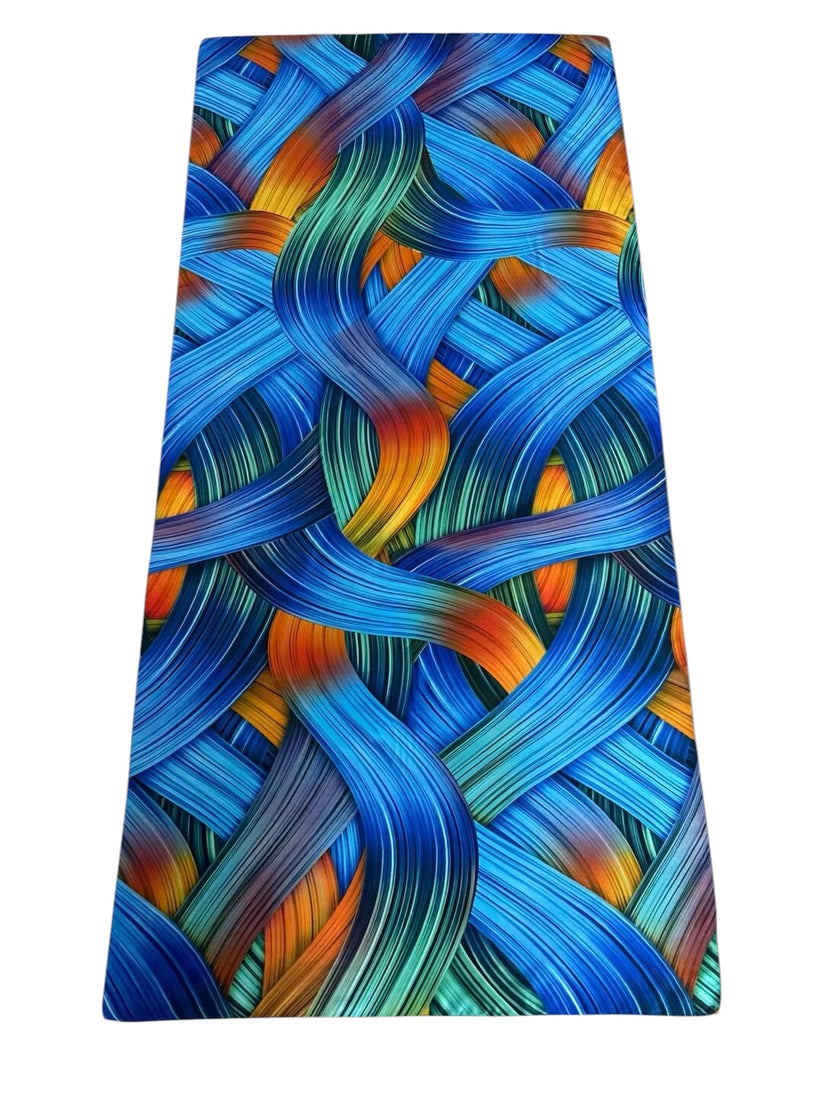 Long Silk-Feel Multi Coloured Scarf