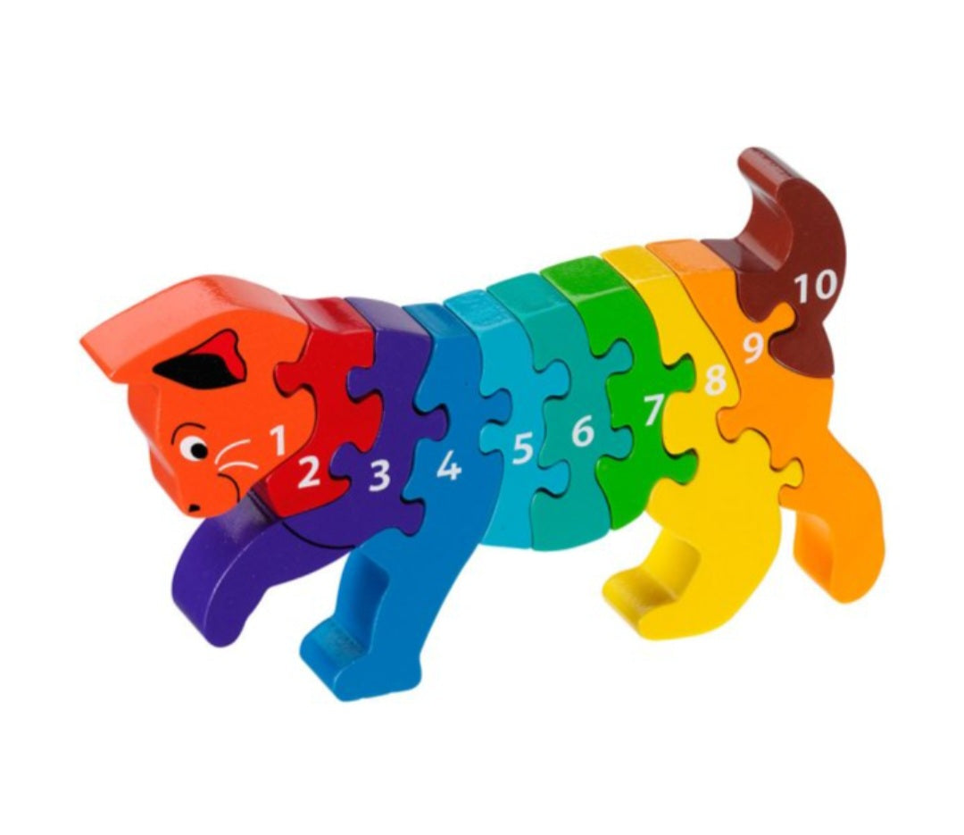 Wooden cat number 1-10 jigsaw puzzle