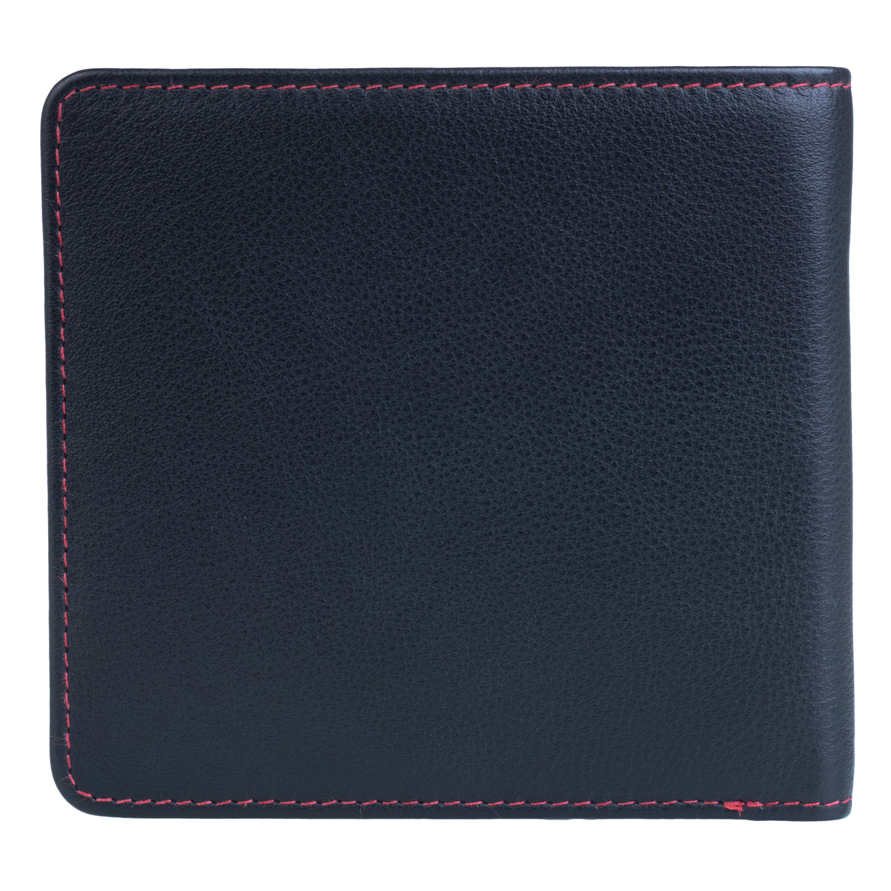 Hudson Black And Red Men's Slim Leather Wallet with Coin Pocket and RFID