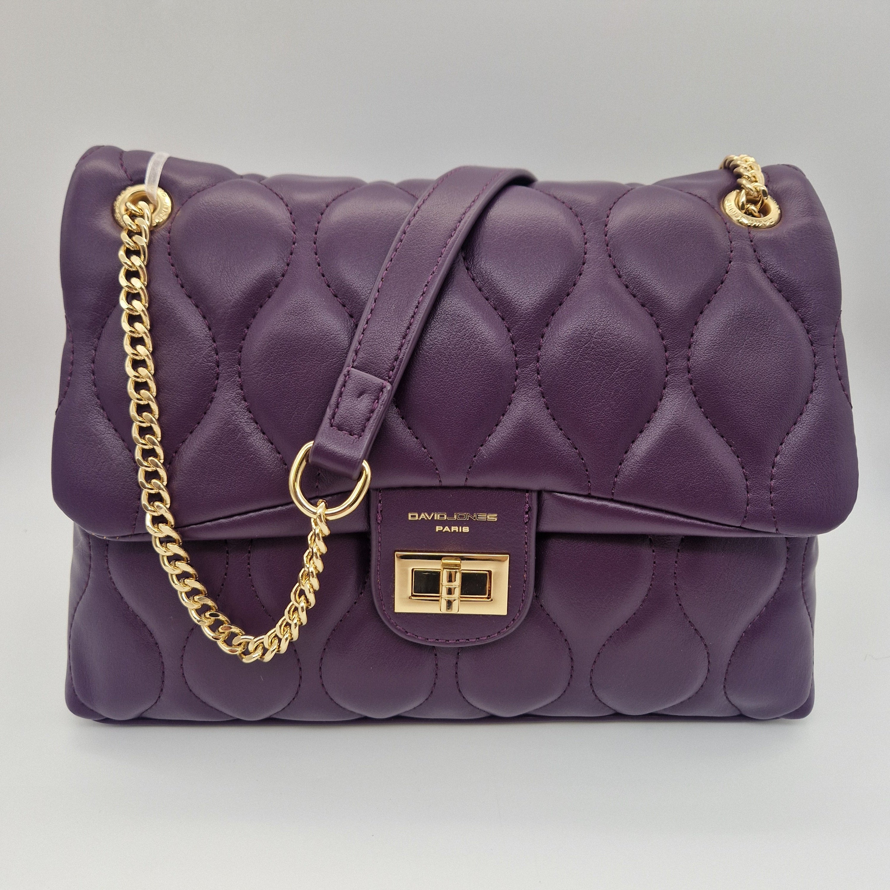 David Jones Large Purple Quilted Crossbody