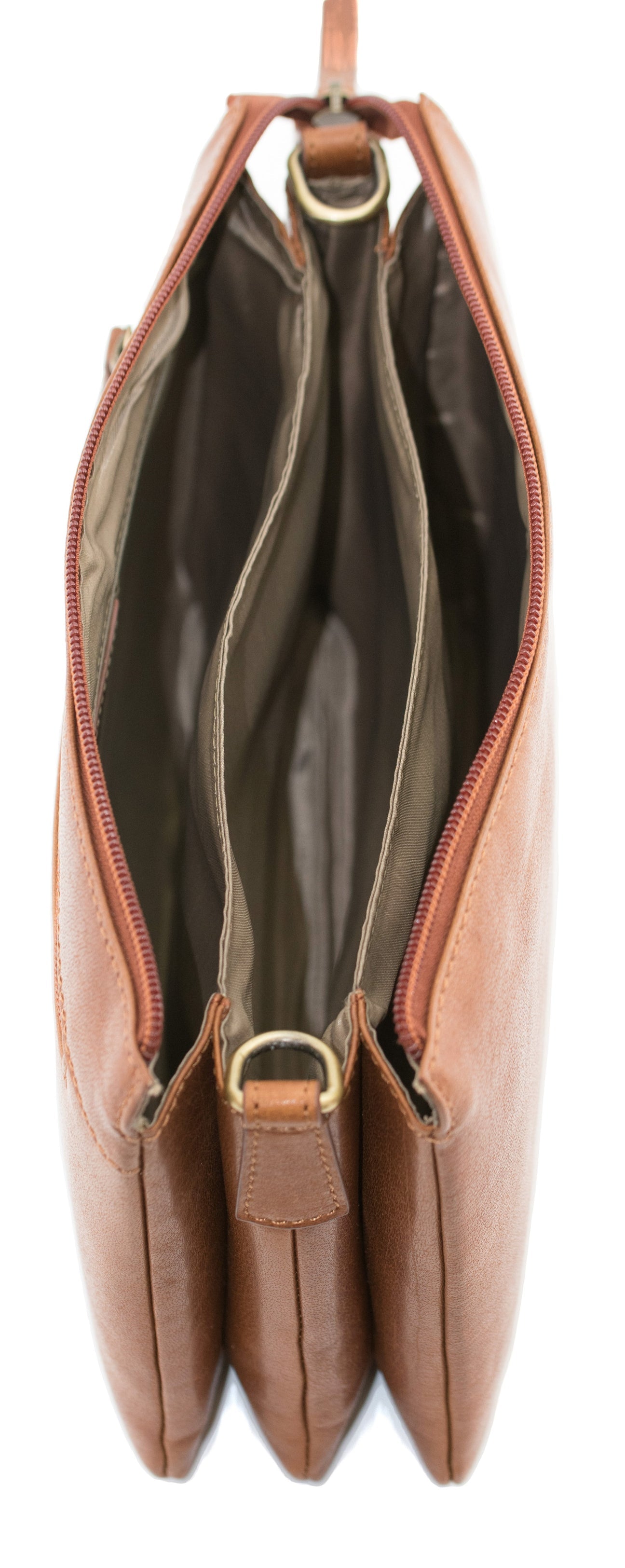 Bloomsbury Tan Leather Triple Compartment Bag