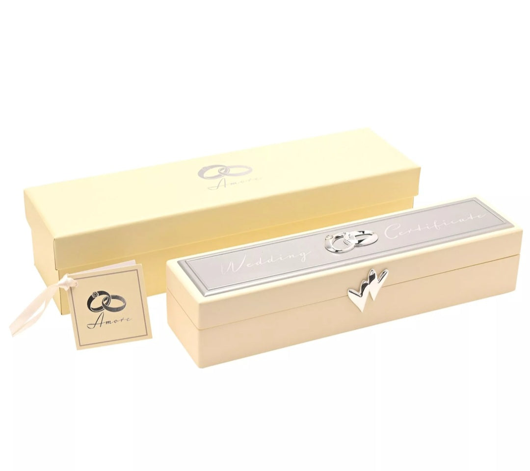 Amore Wedding Certificate Holder with Icons & Crystals