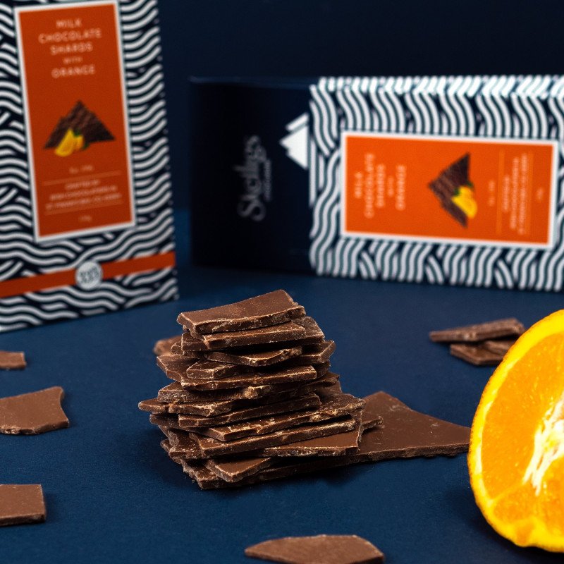 Milk Chocolate Shards with Orange 150g