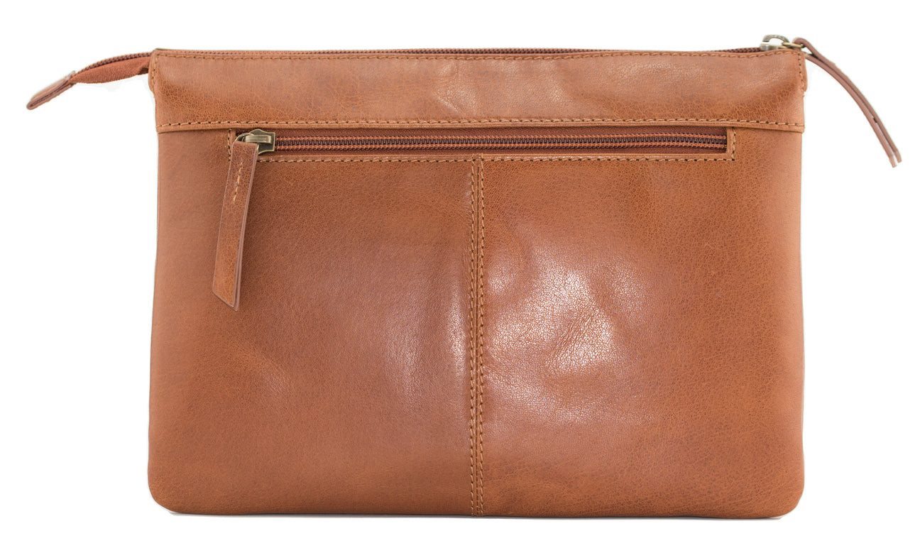Bloomsbury Tan Leather Triple Compartment Bag